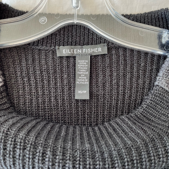 SOLD 💟 Eileen Fisher Merino Rib Box-Top Knit Regenerative Wool Sweater Size XS - Picture 5 of 12